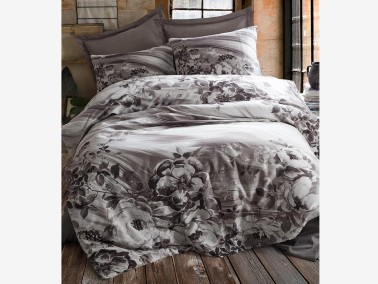 Cotton Box Satin Double Duvet Cover Set Belinda Mink - Thumbnail