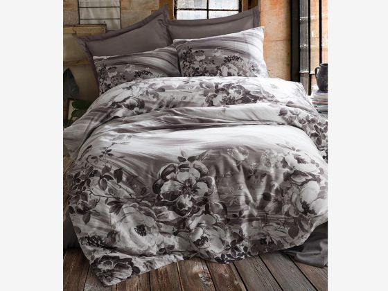 Cotton Box Satin Double Duvet Cover Set Belinda Mink