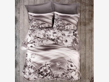 Cotton Box Satin Double Duvet Cover Set Belinda Mink - Thumbnail