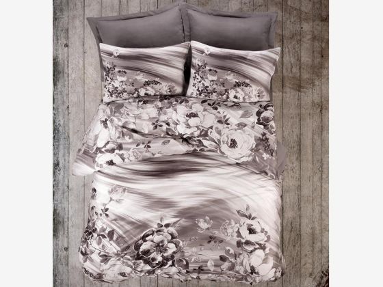 Cotton Box Satin Double Duvet Cover Set Belinda Mink