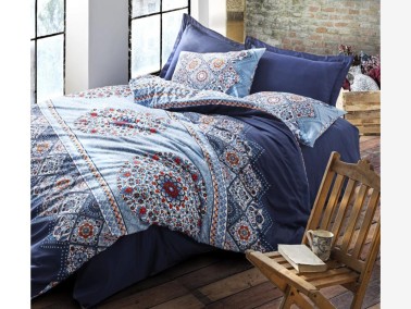 Cotton Box - Cotton Box Saten Çift Kişilik Nevresim Takımı Harmony Lacivert Cotton Box - Cotton Box Saten Çift Kişilik Nevresim Takımı Harmony Lacivert