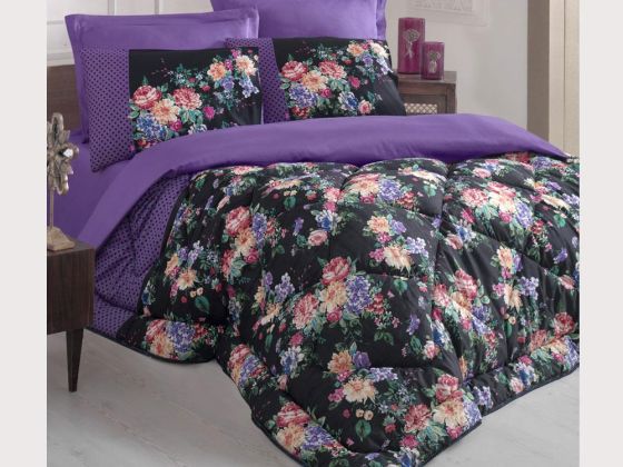 Cotton Box Satin Sleeping Set Jaden Purple Double