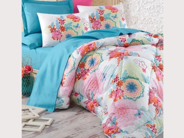 Cotton Box - Cotton Box Saten Uyku Seti Rainbow Mint Çift Kişilik