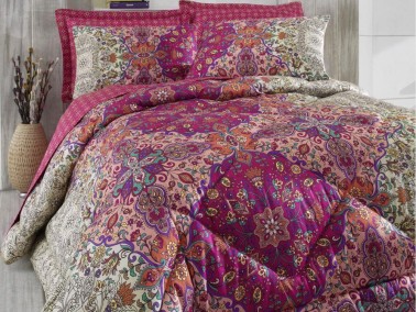 Cotton Box - Cotton Box Saten Uyku Seti Tuğba Fuşya Çift Kişilik