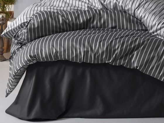 Cottonbox Bamboo Satin Double Duvet Cover Set Anthracite