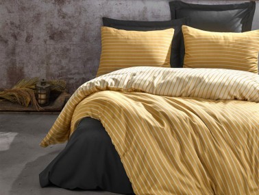 Cottonbox Bamboo Satin Double Duvet Cover Set Yellow - Thumbnail