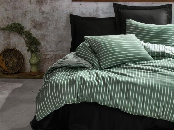 Cottonbox Bamboo Satin Double Duvet Cover Set Green