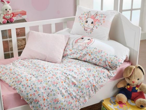 Cottonbox Baby Duvet Cover Set Bunny Pink