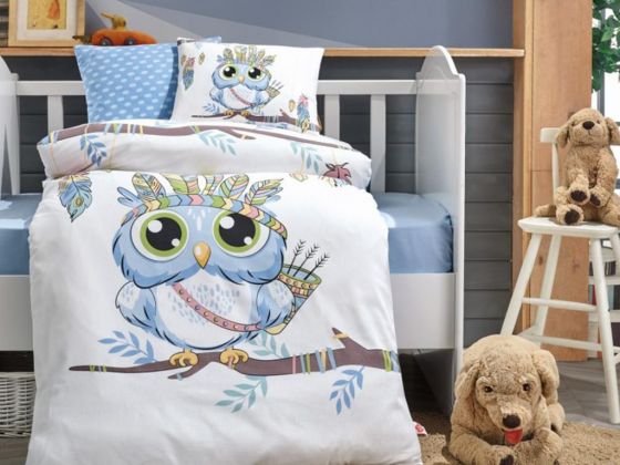 Cottonbox Baby Duvet Cover Set Owl Blue