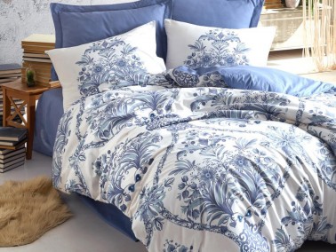 Cottonbox Bohemian Egina Double Duvet Cover Set Blue - Thumbnail