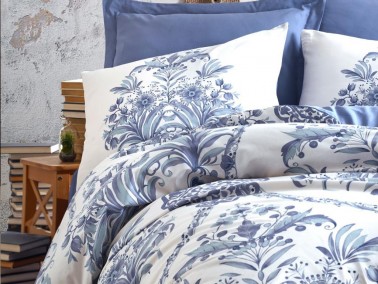 Cottonbox Bohemian Egina Double Duvet Cover Set Blue - Thumbnail