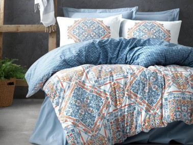 Cottonbox Bohemian Grande Double Duvet Cover Set Blue - Thumbnail