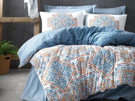 Cottonbox Bohemian Grande Double Duvet Cover Set Blue