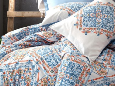 Cottonbox Bohemian Grande Double Duvet Cover Set Blue - Thumbnail