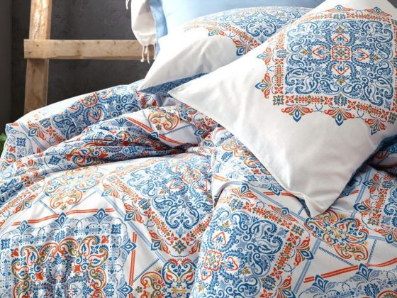 Cottonbox Bohemian Grande Double Duvet Cover Set Blue