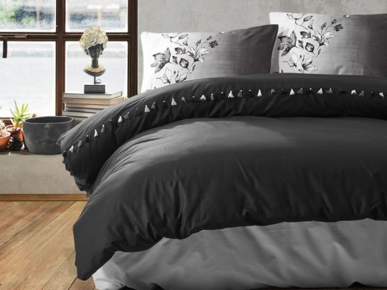 Cottonbox Candy Double Duvet Cover Set Daren Black