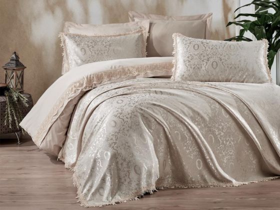 Cottonbox Chi Chi Double Pique Duvet Cover Set Elegance Cappucino