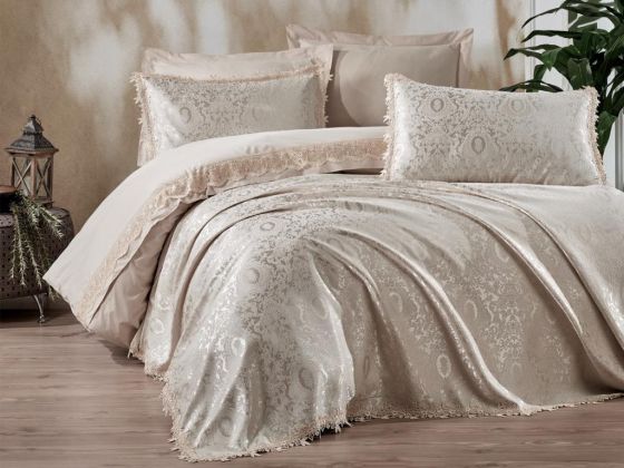 Cottonbox Chi Chi Double Pique Duvet Cover Set Elegance Cappucino