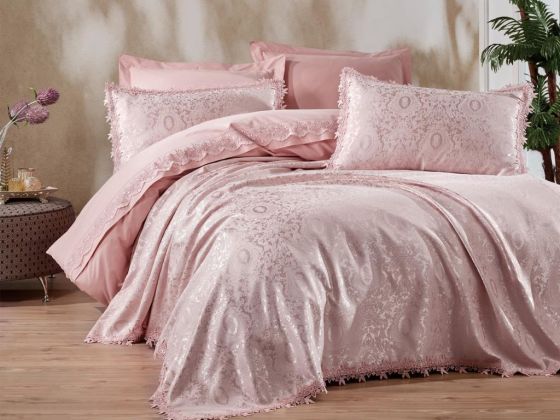 Cottonbox Chi Chi Double Pique Duvet Cover Set Elegance Powder