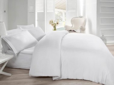 Cottonbox Classic Gubin Double Duvet Cover Set White - Thumbnail