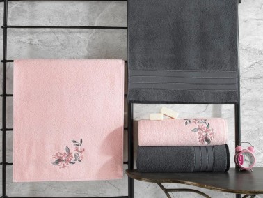 Cotton Box - Cottonbox Colorful Bath Set Anthracite-Pink Cotton Box - Cottonbox Colorful Bath Set Anthracite-Pink