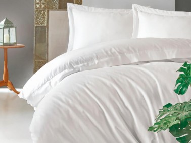 Dowry World - Cottonbox Elegant Satin Double Duvet Cover Set White