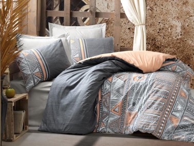 Cottonbox Ethnic Adiel Double Duvet Cover Set Gray - Thumbnail