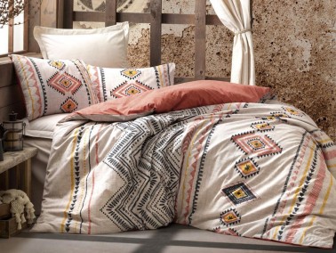 Cottonbox Ethnic Felix Double Duvet Cover Set Tile - Thumbnail