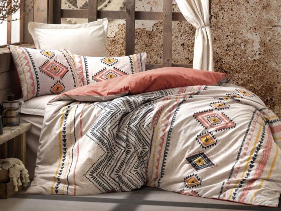 Cottonbox Ethnic Felix Double Duvet Cover Set Tile