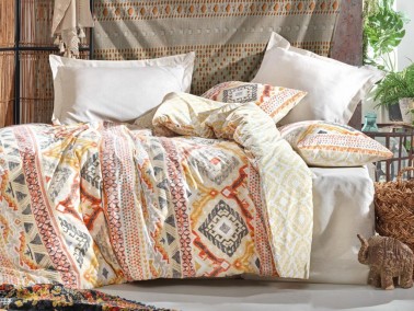 Cottonbox Ethnic Jamila Double Duvet Cover Set Beige - Thumbnail