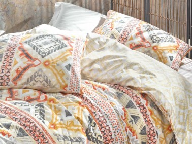 Cottonbox Ethnic Jamila Double Duvet Cover Set Beige - Thumbnail