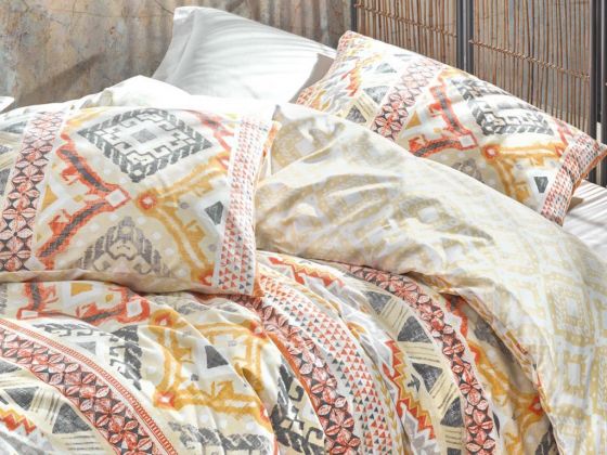 Cottonbox Ethnic Jamila Double Duvet Cover Set Beige