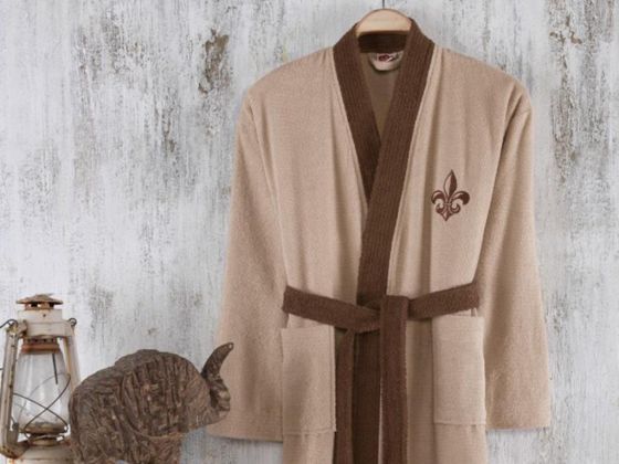 Cottonbox Fine Single Bathrobe Beige-Brown