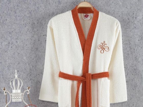 Cottonbox Fine Single Bathrobe Ecru-Tile