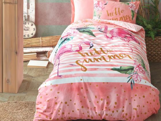 Cottonbox Junior Hello Summer Single Duvet Cover Set Pink