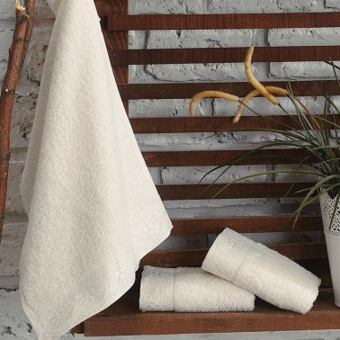 Cottonbox Guipure 3 Pcs Towel Set Cream - Thumbnail