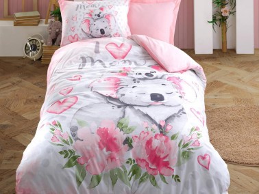 Cottonbox Junior Koala Single Duvet Cover Set Pink - Thumbnail