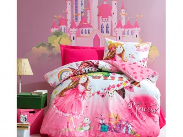 Cottonbox Junior Princess Single Duvet Cover Set Pink - Thumbnail