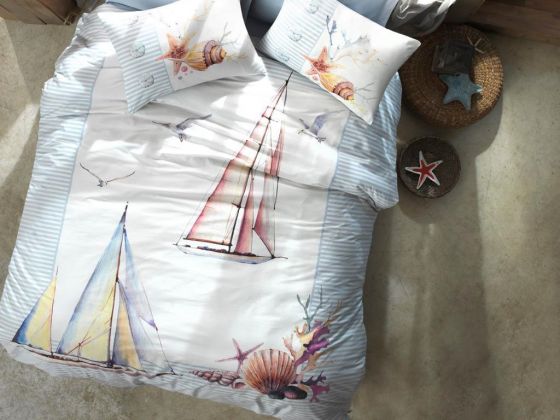 Cottonbox Maritime Yacht Single Duvet Cover Set Blue