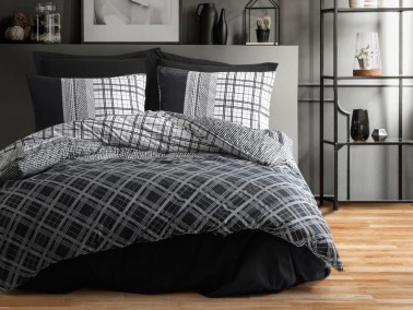 Cottonbox Masculine Double Duvet Cover Set Carlos Black - Thumbnail