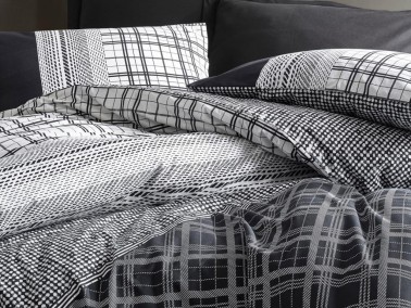 Cottonbox Masculine Double Duvet Cover Set Carlos Black - Thumbnail