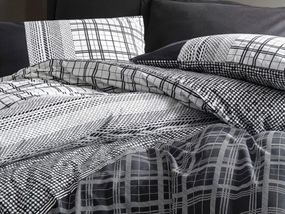 Cottonbox Masculine Double Duvet Cover Set Carlos Black