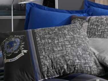 Cottonbox Masculine Roberto Double Duvet Cover Set Anthracite - Thumbnail