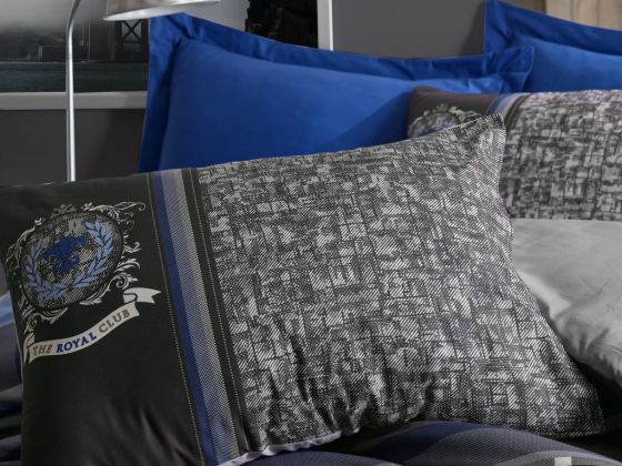 Cottonbox Masculine Roberto Double Duvet Cover Set Anthracite