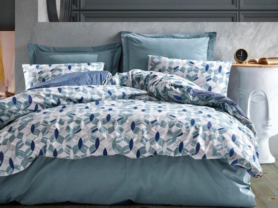 Cottonbox Minimal Double Duvet Cover Set Tory Blue