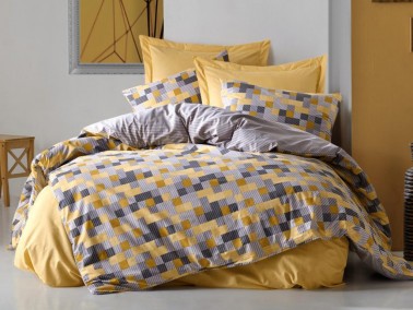 Cottonbox Minimal Elon Double Duvet Cover Set Yellow - Thumbnail