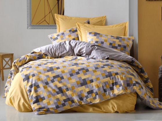 Cottonbox Minimal Elon Double Duvet Cover Set Yellow