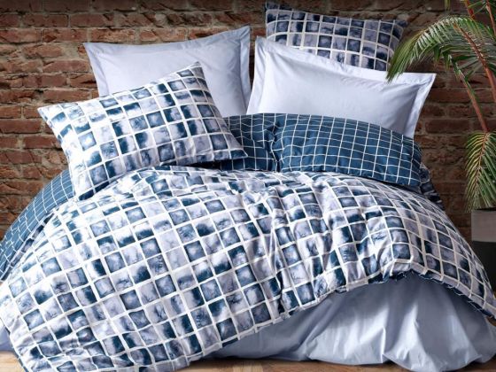 Cottonbox Minimal Palo Double Duvet Cover Set Blue