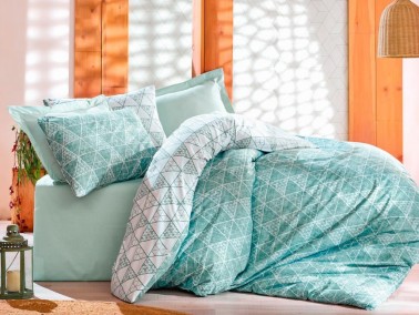 Cottonbox Minimal Sole Double Duvet Cover Set Mint - Thumbnail