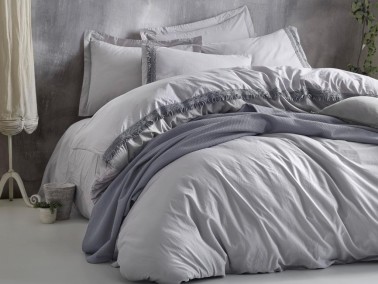 Cottonbox Nature Double Pique Duvet Cover Set Gray - Thumbnail